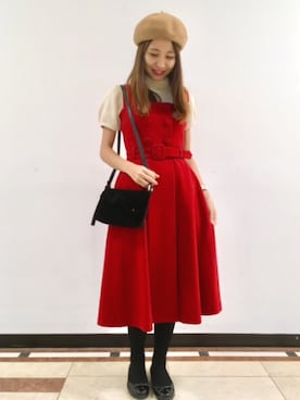 Agnes B アニエスベーのワンピース レッド 赤色系 コーディネート セールアイテム Zozotown