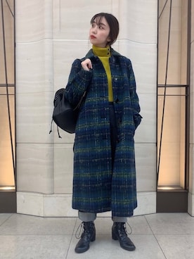 バックパック リュックを使った チェックコート の人気ファッションコーディネート Wear