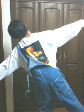 「RAGEBLUE」｜「アイテム（サロペット/オーバーオール）」を使った、おたつさん（メンズ・172cm）の秋コーディネート