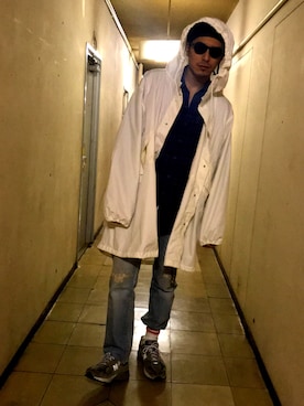 「M（エム）のアイテム（パンツ）」を使った、NINさん（メンズ・184cm）の春コーディネート