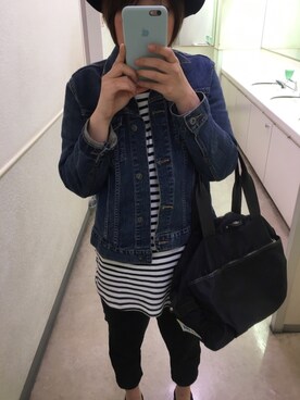 「179/WG（イチナナキュウダブルジー）のアイテム（帽子）」を使った、うりさん（レディース・170cm）の春コーディネート