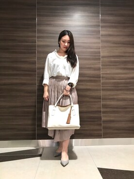 「interstaple（インターステイプル）のアイテム」を使った、中村有希さん（レディース・157cm）の夏コーディネート