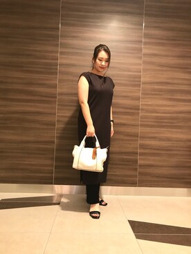 「interstaple（インターステイプル）のアイテム」を使った、中村有希さん（レディース・157cm）の夏コーディネート