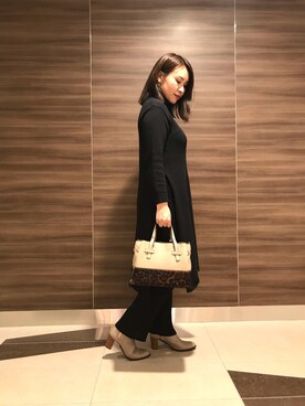 「interstaple（インターステイプル）のアイテム」を使った、中村有希さん（レディース・157cm）の秋コーディネート