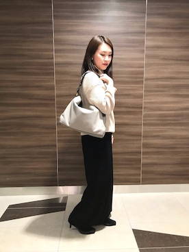 「interstaple（インターステイプル）のアイテム」を使った、中村有希さん（レディース・157cm）の秋コーディネート
