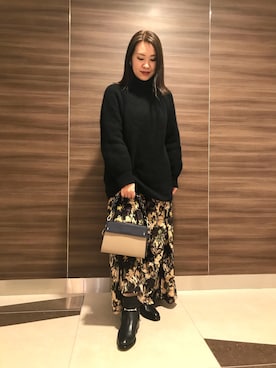 「interstaple（インターステイプル）のアイテム」を使った、中村有希さん（レディース・157cm）の冬コーディネート