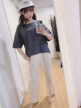 「unrelaxing（アンリラクシング）のアイテム（帽子）」を使った、Misakiさん（レディース・155cm）の秋コーディネート