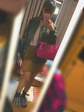 「おでかけ」｜「アイテム（MA-1）」を使った、yukaさん（レディース・156cm）の秋コーディネート