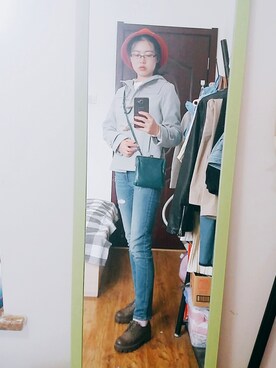 「UNKNOWN.（アンノウン）のアイテム（帽子）」を使った、西瓜哦さん（レディース・170cm）の秋コーディネート