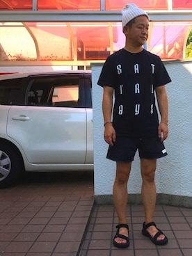 「サタデーズ ニューヨークシティ (Saturdays NYC)」｜「アイテム（サンダル）」を使った、AKITO🇫🇷さん（メンズ・160cm）の夏コーディネート