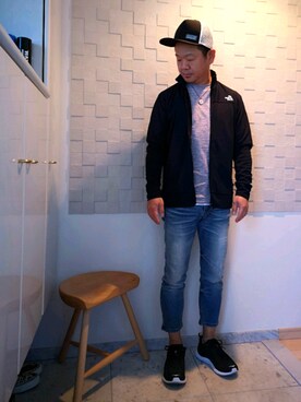 「northface」｜「アイテム（その他アウター）」を使った、AKITO🇫🇷さん（メンズ・160cm）の春コーディネート