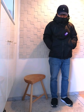 「northface」｜「アイテム（スウェット）」を使った、AKITO🇫🇷さん（メンズ・160cm）の冬コーディネート