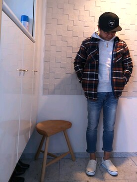 「northface」｜「アイテム（ブルゾン）」を使った、AKITO🇫🇷さん（メンズ・160cm）の冬コーディネート