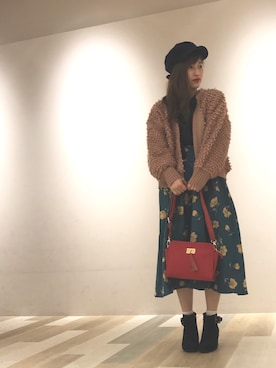 「モコモコカーディガン」｜rinatyさん（レディース・156cm）の秋コーディネート
