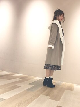 「裏ボア」｜「アイテム（ブーツ）」を使った、rinatyさん（レディース・156cm）の秋コーディネート