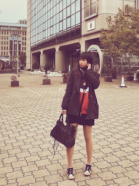 「SAINT LAURENT PARIS（サンローランパリ）のアイテム（スーツジャケット）」を使った、りぬさん（レディース・165cm）の春コーディネート
