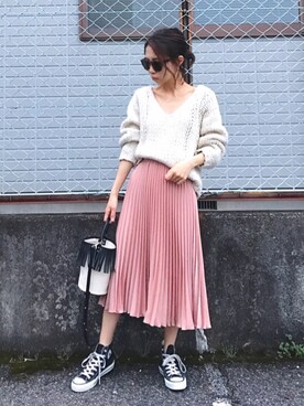 「H&M（エイチ・アンド・エム）のアイテム（スカート）」を使った、yurieさん（レディース・156cm）の春コーディネート