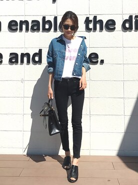 「CANAL JEAN（キャナルジーン）のアイテム（ピアス（両耳用））」を使った、yurieさん（レディース・156cm）の春コーディネート