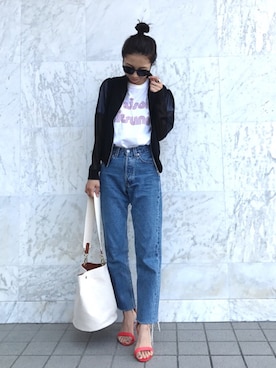 「GRL（グレイル）のアイテム（ブルゾン）」を使った、yurieさん（レディース・156cm）の春コーディネート