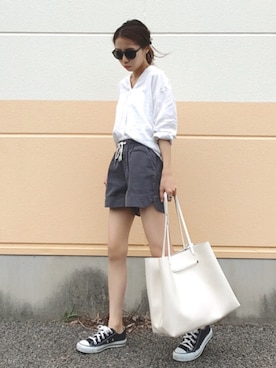 「CHEAP MONDAY（チープマンデイ）のアイテム（サングラス）」を使った、yurieさん（レディース・156cm）の夏コーディネート