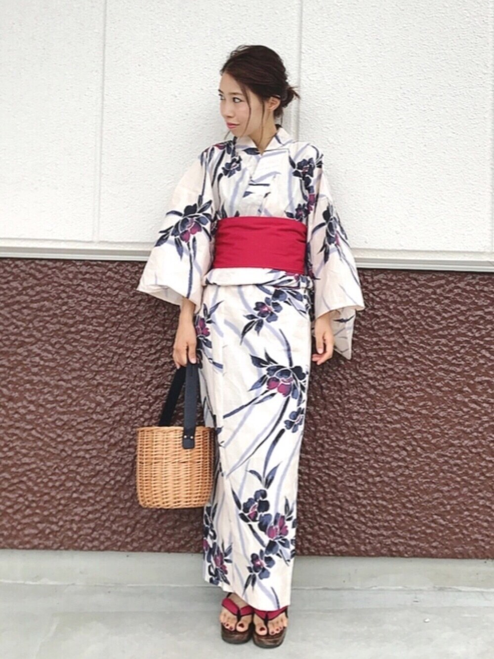 GRL 3点セットぼかしフラワーレトロ浴衣 ぼかしフラワーレトロ浴衣