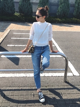 「GRL（グレイル）のアイテム（ピアス（両耳用））」を使った、yurieさん（レディース・156cm）の秋コーディネート