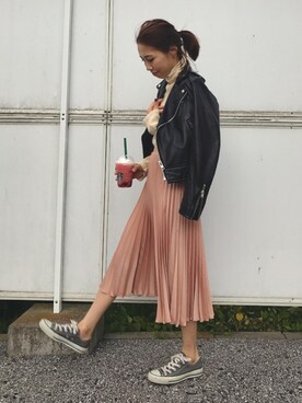 「H&M（エイチ・アンド・エム）のアイテム（スカート）」を使った、yurieさん（レディース・156cm）の秋コーディネート