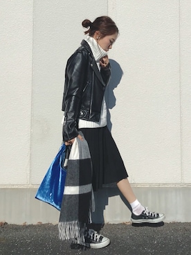「BLEU FORET（ブルーフォレ）のアイテム（レッグウェア）」を使った、yurieさん（レディース・156cm）の冬コーディネート