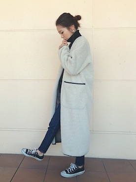 「GRL（グレイル）のアイテム（ピアス（両耳用））」を使った、yurieさん（レディース・156cm）の冬コーディネート