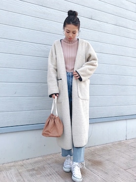 「MODE ROBE（モードローブ）のアイテム（リング）」を使った、yurieさん（レディース・156cm）の冬コーディネート