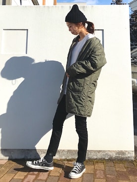 「MODE ROBE（モードローブ）のアイテム（ダウンジャケット/コート）」を使った、yurieさん（レディース・156cm）の冬コーディネート