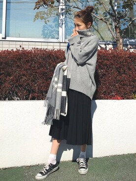 「BLEU FORET（ブルーフォレ）のアイテム（レッグウェア）」を使った、yurieさん（レディース・156cm）の冬コーディネート