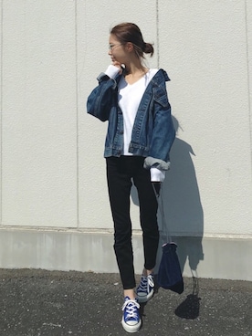 「AZUL ENCANTO」｜「アイテム（ジャケット/アウター）」を使った、yurieさん（レディース・156cm）の春コーディネート