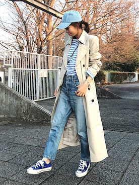 「SLY（スライ）のアイテム（その他アウター）」を使った、yurieさん（レディース・156cm）の春コーディネート