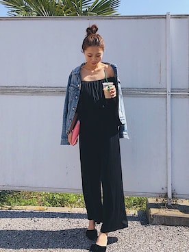 「Gジャン」｜「アイテム（つなぎ/オールインワン）」を使った、yurieさん（レディース・156cm）の春コーディネート