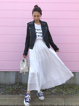 「GRL（グレイル）のアイテム（ピアス（両耳用））」を使った、yurieさん（レディース・156cm）の春コーディネート