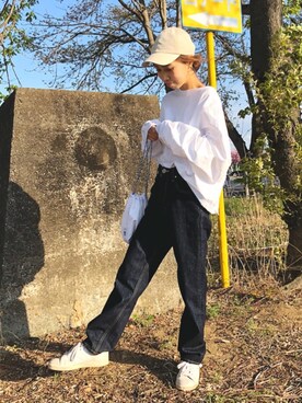 「GRL（グレイル）のアイテム（ピアス（両耳用））」を使った、yurieさん（レディース・156cm）の春コーディネート