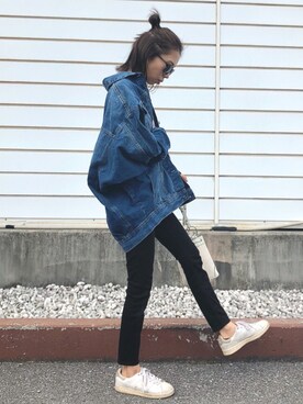「GRL（グレイル）のアイテム（デニムジャケット）」を使った、yurieさん（レディース・156cm）の春コーディネート