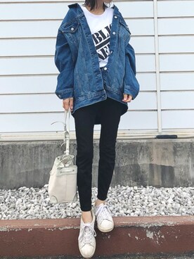 「GRL（グレイル）のアイテム（デニムジャケット）」を使った、yurieさん（レディース・156cm）の春コーディネート