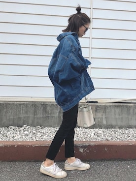 「GRL（グレイル）のアイテム（デニムジャケット）」を使った、yurieさん（レディース・156cm）の春コーディネート