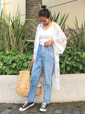 「Drawer（ドゥロワー）のアイテム（バッグ）」を使った、yurieさん（レディース・156cm）の夏コーディネート