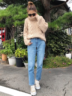 「MODE ROBE（モードローブ）のアイテム（リング）」を使った、yurieさん（レディース・156cm）の秋コーディネート