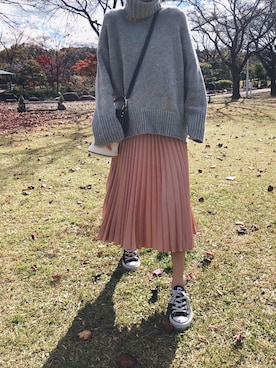 「H&M（エイチ・アンド・エム）のアイテム（スカート）」を使った、yurieさん（レディース・156cm）の秋コーディネート