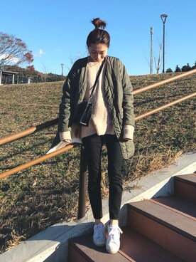 「MODE ROBE（モードローブ）のアイテム（その他アウター）」を使った、yurieさん（レディース・156cm）の冬コーディネート