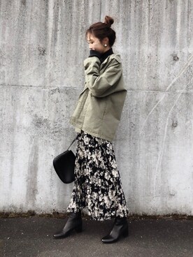 「GRL（グレイル）のアイテム（ピアス（両耳用））」を使った、yurieさん（レディース・156cm）の冬コーディネート