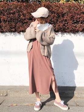 「GRL（グレイル）のアイテム（キャップ）」を使った、yurieさん（レディース・156cm）の春コーディネート