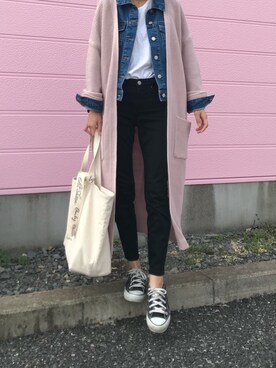 「GRL（グレイル）のアイテム（デニムジャケット）」を使った、yurieさん（レディース・156cm）の春コーディネート