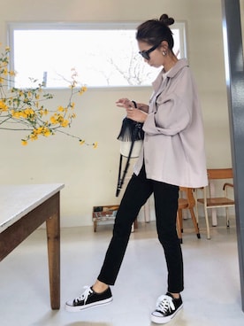 「GRL（グレイル）のアイテム（その他アウター）」を使った、yurieさん（レディース・156cm）の春コーディネート