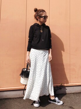 「GRL（グレイル）のアイテム（ピアス（両耳用））」を使った、yurieさん（レディース・156cm）の春コーディネート