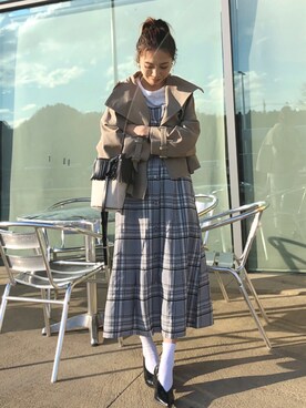 「GRL（グレイル）のアイテム（ピアス（両耳用））」を使った、yurieさん（レディース・156cm）の春コーディネート